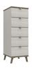 Grey Oak & White Grey Derwent 5 Drawer Tallboy