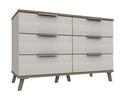 Grey Oak & White Grey Derwent 3 Drawer Double Chest