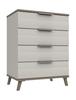 Grey Oak & White Grey Derwent 4 Drawer Chest