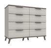 Grey Oak & White Grey Derwent 4 Drawer Double Chest