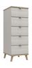 Natural Oak & White Grey Derwent 5 Drawer Tallboy