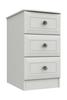 White Hadleigh 3 Drawer Bedside