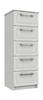 White Gloss Isla 5 Drawer Tallboy