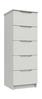 White Gloss Sonata 5 Drawer Tallboy