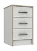White Marlow 3 Drawer Bedside