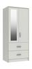 White Marlow 2 Door Combi Robe with Mirror