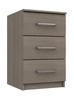 Beige Grey Oak Minnesota 3 Drawer Bedside