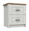 Natural Rustic Oak with White Skye 2 Drawer Bedside