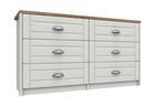 Natural Rustic Oak with White Skye 3 Drawer Double Chest