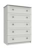 White Tonbridge 5 Drawer Chest