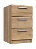 Natural Rustic Oak Waterfall 3 Drawer Bedside