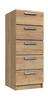 Natural Rustic Oak Waterfall 5 Drawer Tallboy