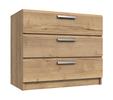 Natural Rustic Oak Waterfall 3 Drawer Chest
