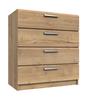 Natural Rustic Oak Waterfall 4 Drawer Chest