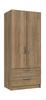 Natural Rustic Oak Waterfall 2 Door Combi Robe