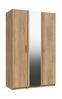 Natural Rustic Oak Waterfall 3 Door Robe with Mirror