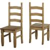 Pair of Corona Dining Chairs - Distressed Wax Pine
