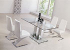 Jet Small Dining Table with Clear Glass and G632 Z Chairs
