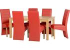 Belmont Dining Set with Rustic Red Faux Leather Chairs