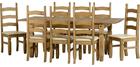 Corona Dining Set with Eight Cream Chairs