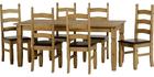 Corona Dining Set with Six Expresso Brown Chairs