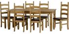 Corona Dining Set with Six Expresso Brown Chairs