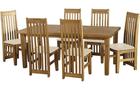 Tortilla 6 Foot Dining Set with Six Cream Chairs