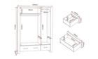 Kingston Three Door Wardrobe Dimensions