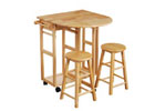 Breakfast Set Trolley with 2 Stools - Open