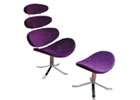 Quatro Chair And Footstool - Shown In Purple
