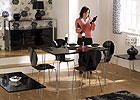 Roxanne Rectangular Dining Set with Black Chairs