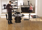 Roxanne Round Dining Set with Black Chairs