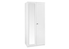 Calando White Tall Two Door Wardrobe with Mirror
