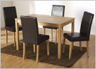 Ashmere Dining Set with Espresso Brown Chairs