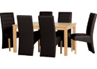 Belmont Dining Set with Black Faux Leather Chairs