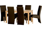 Belmont Dining Set with Expresso Brown Faux Leather Chairs