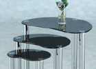Cara Nest of Tables - Black Glass