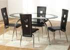 Caravelle Black Glass Dining Set