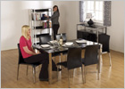 5 Foot Charisma Dining Set with Black Gloss Finish