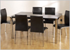 5 Foot Charisma Dining Set with Black Gloss Finish
