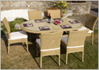 Barcelona Rattan Dining Set Java Honey