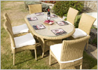 Barcelona Rattan Dining Set Java Honey