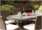 Barcelona Rattan Dining Set Dark Grey