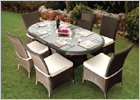 Barcelona Rattan Dining Set Dark Grey