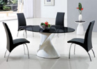 Dakota Black Glass Dining Table with Black G614 Chairs
