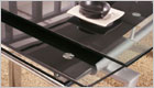 Delta Extending Dining Table with Black Glass