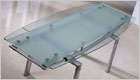 Delta Extending Dining Table with Frosted Glass