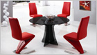 Astoria Round Dining Table with Smoked Black Glass and G632 Chairs