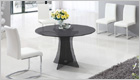 Astoria Round Dining Table with Smoked Black Glass and G654 Chairs