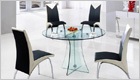 Astoria Round Dining Table with Clear Glass and G614 Chairs